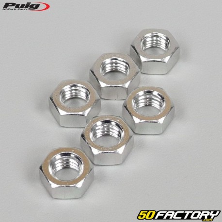 Puig gray anodized nuts Ã8x1.25mm (set of 6)