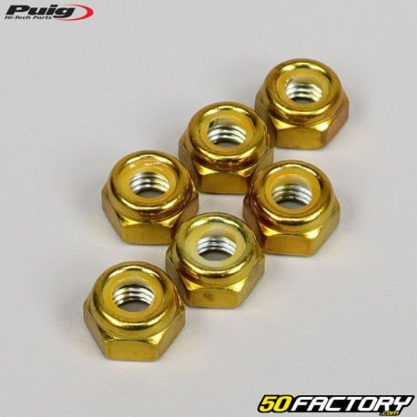 Puig golden anodized lock nuts (set of 8)