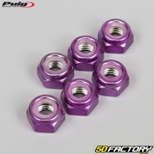 Puig purple anodized Ø8x1.25mm locknuts (set of 6)