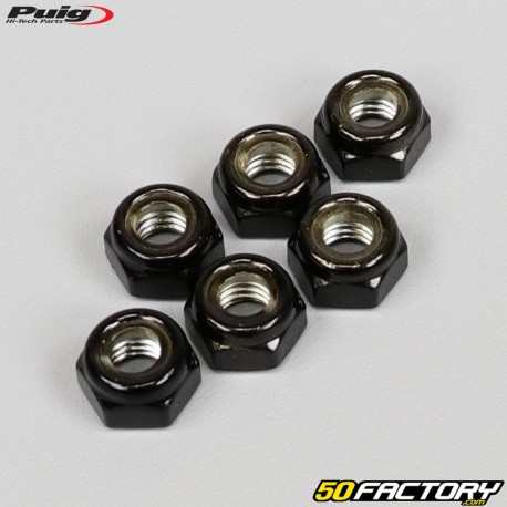 Puig black anodized lock nuts (set of 8)