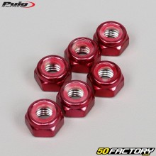 Puig red anodized Ø8x1.25mm brake nuts (set of 6)