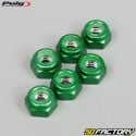 Puig green anodized lock nuts (set of 8)