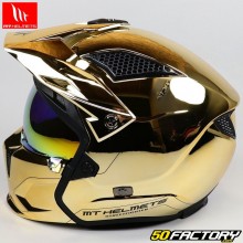 Casco modular MT Helmets Streetfighter dorado