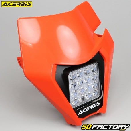 Placa de faro tipo KTM EXC (desde 2020) Acerbis VSL con LED naranja