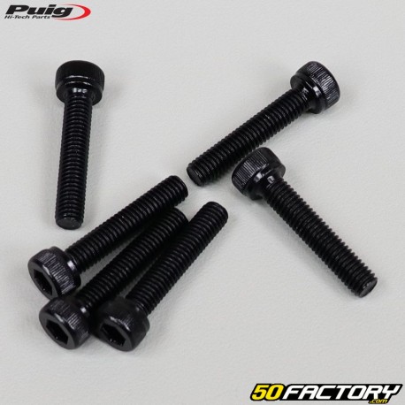 Tornillos cabeza BTR Puig negros de 5x25 mm (juego de 6)