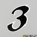 Number 3 black sticker