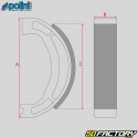 Zapatas de freno de 80x18 mm Peugeot 103, MBK 51, Motobecane (rueda de tipo Leleu) Polini