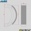 Mâchoires de frein 80x18 mm Peugeot 103, MBK 51, Motobécane (roue type Leleu) Polini