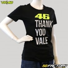 T-shirt preta feminina VRXNUMX Thank You Vale