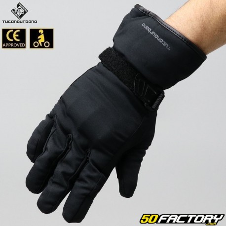 Gants Tucano Urbano Password Plus homologués CE moto noirs