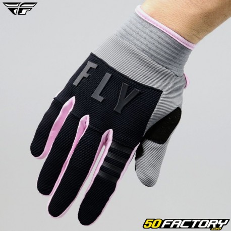Gloves cross Fly Gray, black and pink