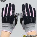 Guantes cross Fly Gris, negro y rosa