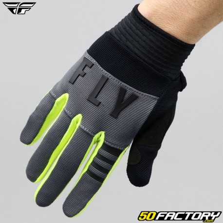 Guantes cross Fly F-16 gris, negro y amarillo neón