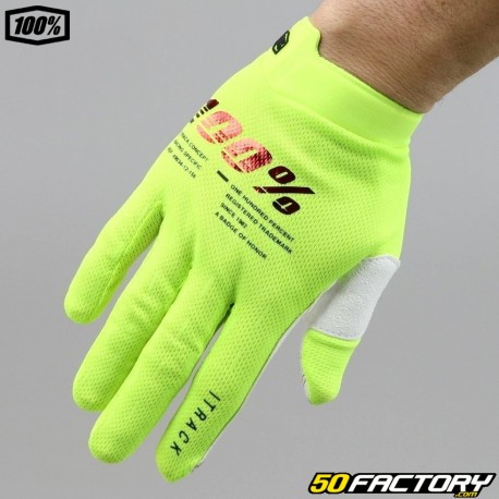 Guantes motocross 100% itrack amarillo