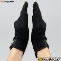 Guantes Street Ixon RS Motocicleta negra y amarillo neón aprobada por Delta CE