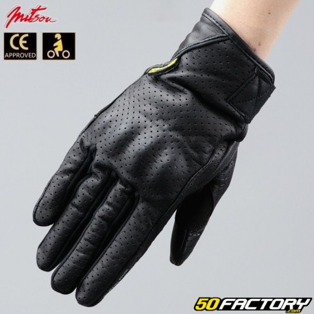 Mitsou Square V woman street gloves CE approved black motorcycle