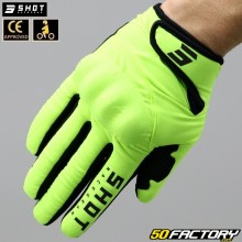 Gants hiver Shot Trainer homologués CE moto jaunes fluo