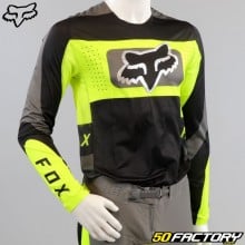 Camiseta Fox Racing Flexair Mirer negro y amarillo neón