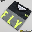 Camiseta Fly F-16 Riding gris, negro y amarillo fluo
