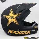 Casco cross Fly Kinetic Rockstar  negro mate y dorado