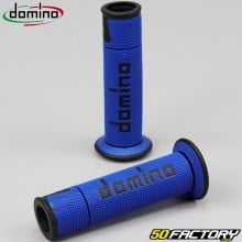 Poignées Domino A450 Road-Racing Grips bleues et noires