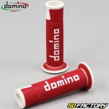 Handle grips Domino 450 Road-Racing Gripred and white s