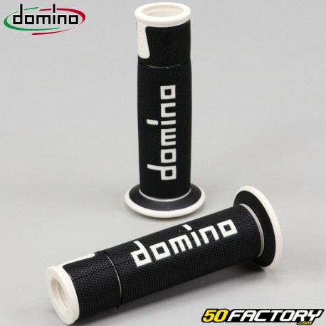 Punhos Domino 450 Estrada-Racing Gripé preto e branco
