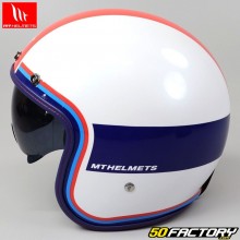Jet helmet MT Helmets Le Mans II white and blue