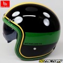 Casco jet MT Helmets Le Mans II nera e verde brillante