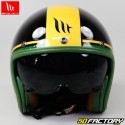 Casco jet MT Helmets Le Mans II negro y verde brillante
