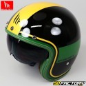 Capacete de jato MT Helmets Le Mans II preto e verde brilhante