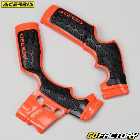 Protections de cadre KTM SX 65 (depuis 2014), Husqvarna TC (depuis 2016) et Gas Gas MC Acerbis X-Grip oranges et noires