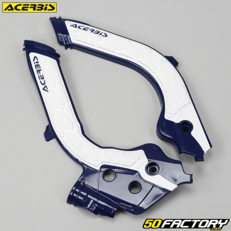 Frame protectors Husqvarna FC, FE 250, 350, 450 (since 2019), Gas Gas EC 250, 350... Acerbis  X-Grip blue and white