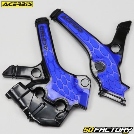 Protections de cadre Yamaha YZ 65 (depuis 2018) Acerbis X-Grip noires et bleues