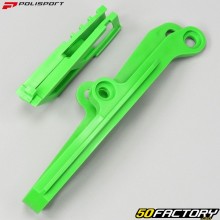 Kawasaki KXF 250 (2009 - 2016) and KXF 450 (2009 - 2015) chain slider and guide Polisport green