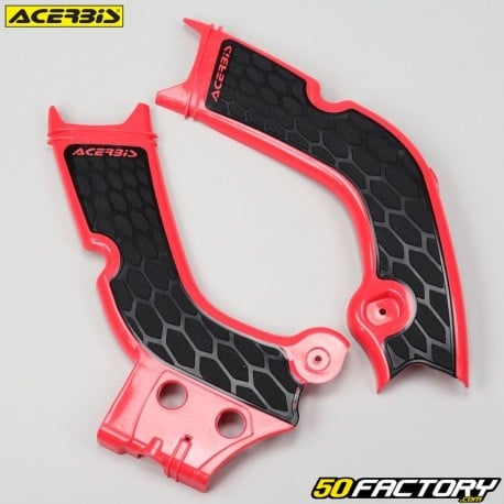 Protections de cadre Honda CRF 250, 300 R, RX (2020 - 2021), 450 R, RX (2019 - 2020) Acerbis X-Grip rouges et noires