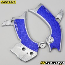 Frame protectors Yamaha YZF 250 (since 2021), 450 (since 2018), WR-F 250 ... Acerbis  X-Grip gray and blue