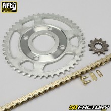 Kit de cadena reforzada XNUMXxXNUMXxXNUMX MBK X-Power, Yamaha TZR XNUMX Fifty dorado