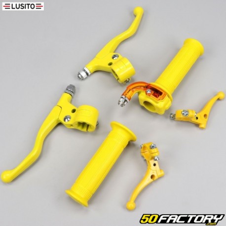 Full metal handles (Targa) Peugeot 103, MBK 51 Lusito yellow