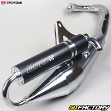 Exhaust pipe Tecnigas Q-TRE chrome, Piaggio air and liquid Typhoon, Nrg ... 50 2T