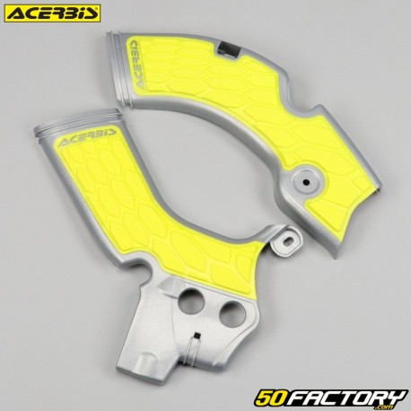 Protections de cadre Suzuki RM-Z 250 (depuis 2019), 450 (depuis 2018) Acerbis X-Grip jaunes et gris