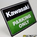 Letrero esmaltado Kawasaki &quot;Solo estacionamiento&quot; 30x40 cm