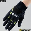 Gants cross enfant Shot Devo noirs et jaunes fluo