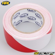 Rolo de adesivo de segurança HPX branco e vermelho 50 mm x 33 m