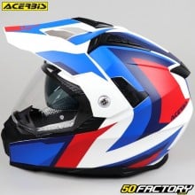 Casco da enduro Acerbis Flip FS-606 blu opaco, bianco e rosso