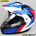 Casco da enduro Acerbis Flip FS-606 blu opaco, bianco e rosso