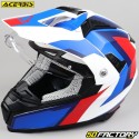 Casque enduro Acerbis Flip FS-606 bleu, blanc et rouge mat