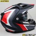 Casco de enduro Acerbis Flip FS-606 gris mate y rojo