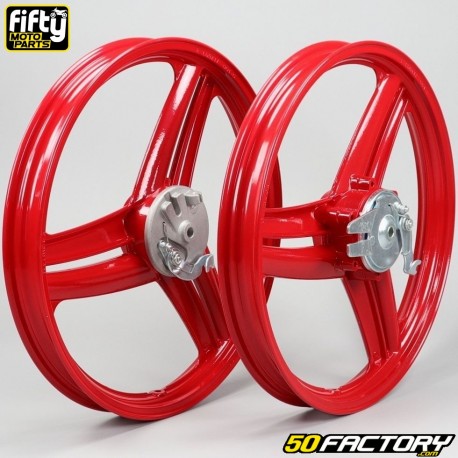 Llantas de 17 pulgadas tipo Grimeca ruedas propulsores Peugeot 103 SP, MVL... Fifty rojo