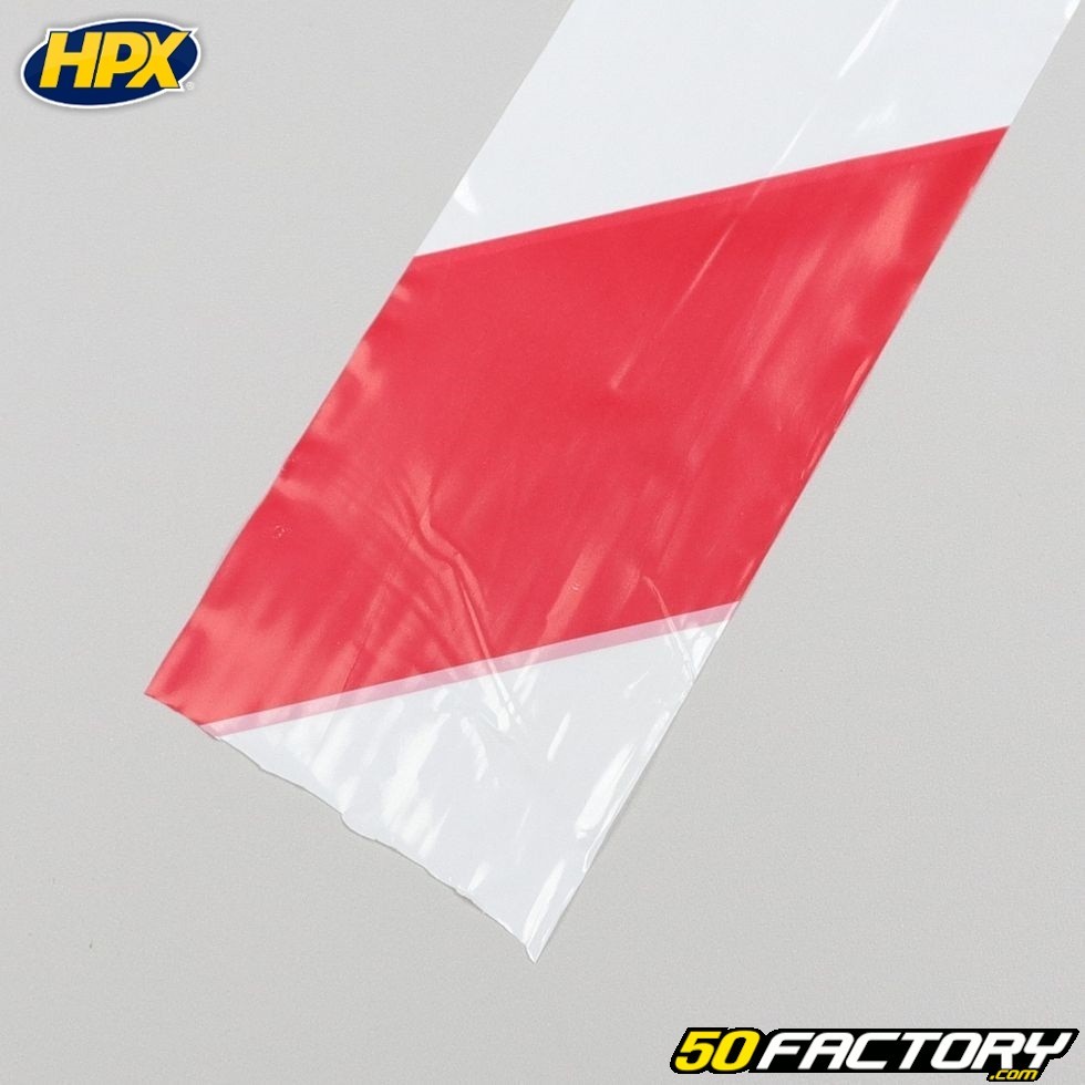 Rubalise HPX blanc et rouge 50 mm x 100 m - Équipement atelier